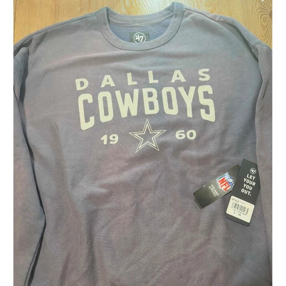Dallas Cowboys 47 Brand Crewneck Sweatshirt NFL Football Gray M NWT